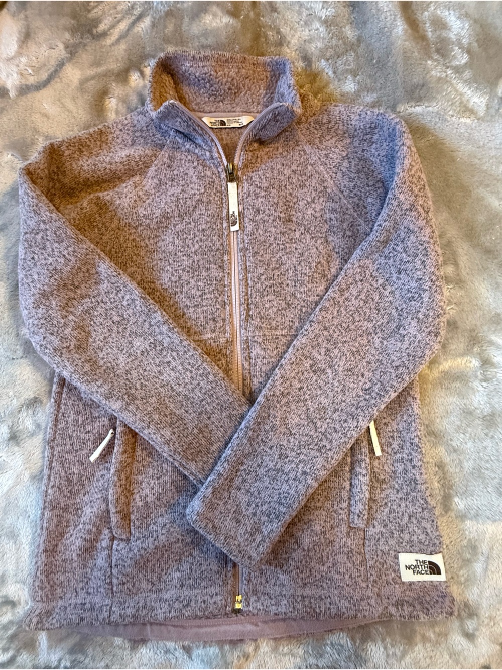 Kids Grey/purple Fleece Zip Jacket